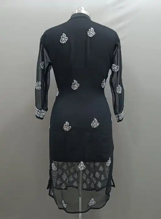 Kurti 
Fabric- georgette 
Size 38 to 42
Length- 44
Boti jaal work
With Mirror... uploaded by Msk chikan udyog on 2/28/2024