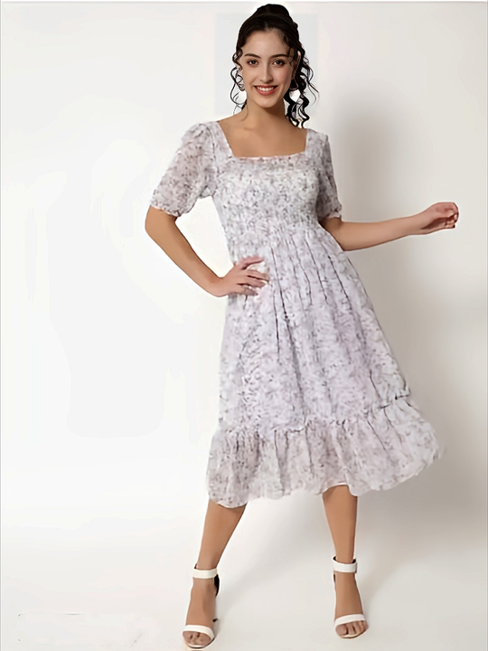Women's Stylish Georgette Printed Dress For Festive Season uploaded by ABiS Enterprises on 2/29/2024