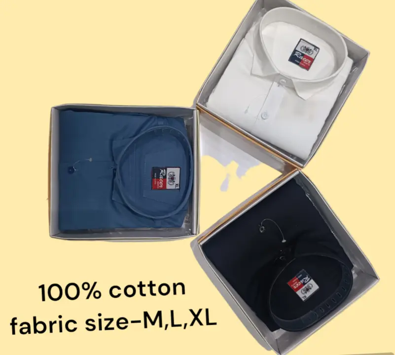 Men box pack cotton fabric plain shirt  uploaded by business on 2/29/2024