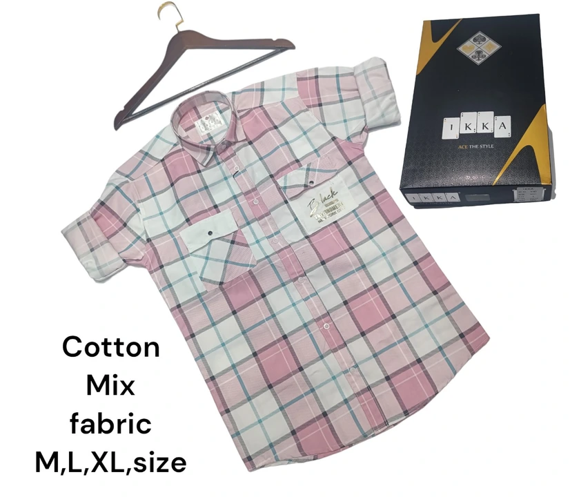 Men box pack laffer shirt double pocket screenig -9192-peach uploaded by business on 2/29/2024