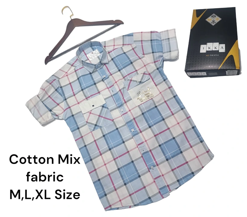 Men box pack laffer shirt double pocket screenig -9192-lightblue uploaded by business on 2/29/2024