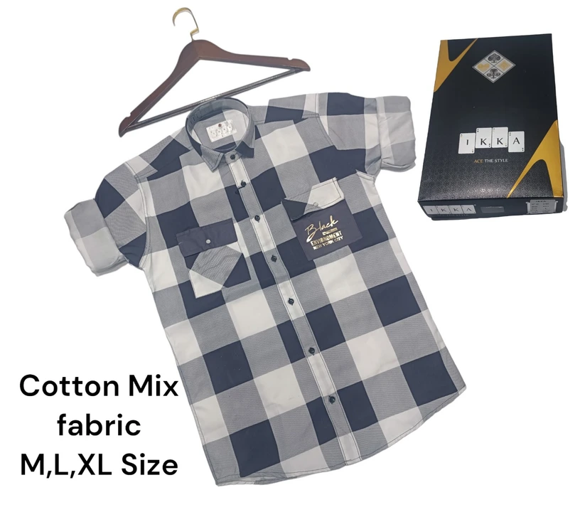 Men box pack laffer shirt double pocket screenig -9193-navy uploaded by business on 2/29/2024