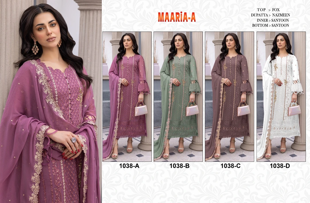 MAARIA-A   P ~ 1038
 PAKISTANI DESIGN  uploaded by business on 2/29/2024