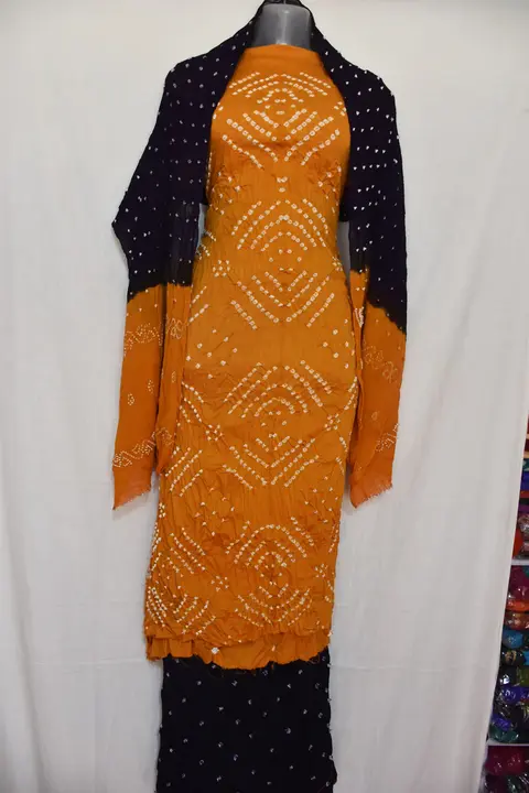 Bandhani suit with Georgette dupatta uploaded by ZahraFashion on 2/29/2024