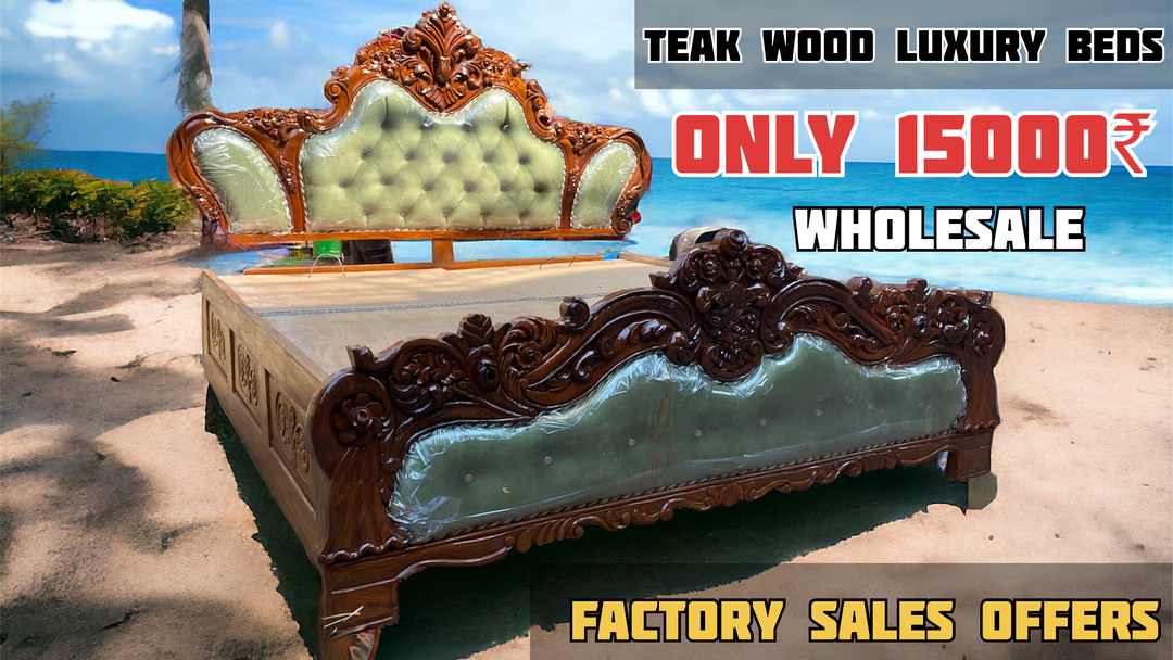 Teak wood bed uploaded by business on 2/29/2024