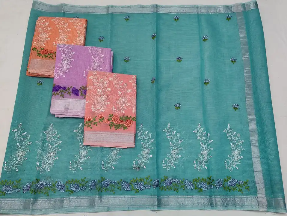 Kota doria cotton saree  uploaded by Kota doriya suit and saree collecti on 3/1/2024