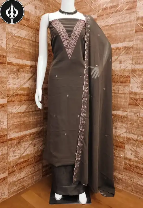 Georgett Designer Suit uploaded by Shiva Enterprise on 3/1/2024