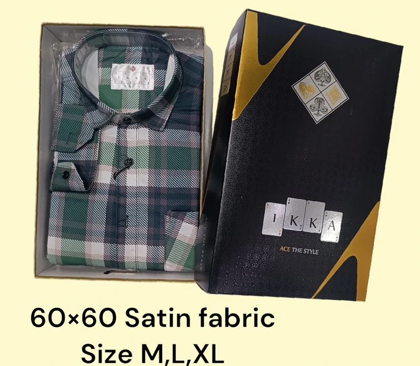 Men box pack cotton fabric 60x60 satin -9195-green uploaded by Kushal Jeans, Indore on 3/1/2024