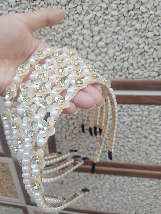Floral designer pearls metal hairbands  uploaded by Sk Hair Accessories on 3/1/2024