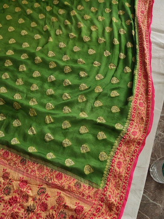 Banarsi Pure Chiffon Silk saree  uploaded by Taj Silk Saree on 3/1/2024