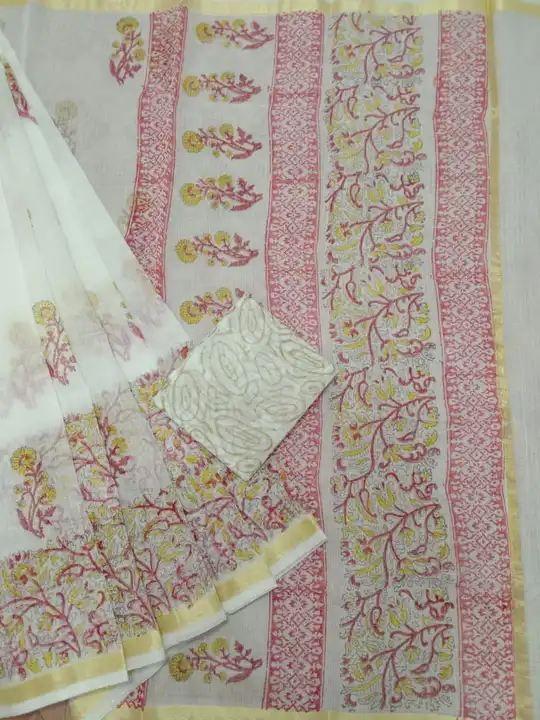 hand block print saree  uploaded by Ansari Handloom on 3/2/2024