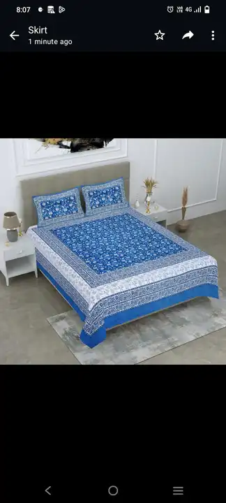 Pure cotton king size bedsheet with 2 pillow covers  uploaded by The print house  on 3/2/2024