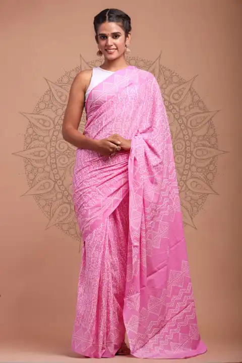 Print cotton mulmul saree with 1 mtr blouse piece  uploaded by The print house  on 3/2/2024