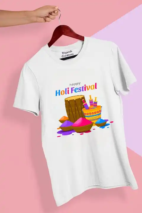 T shirt for " HOLI " uploaded by Craftart creations/ (M)9413043120 on 3/2/2024