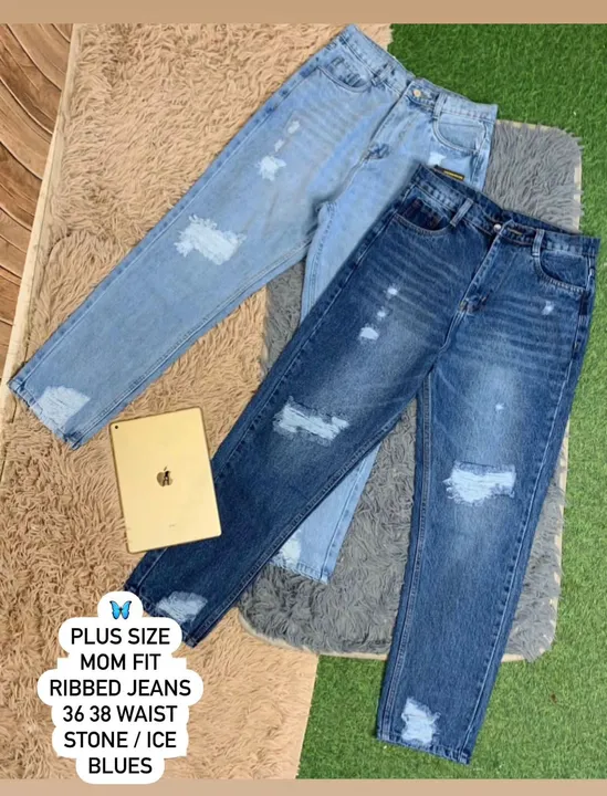 Mom fit ribbed jeans  uploaded by The Style Club on 3/3/2024
