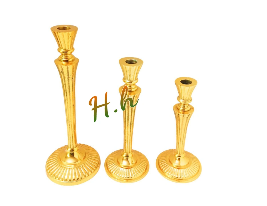 Decorative Beautiful Aluminium Designer Candle Holder  Gold Plated  Available  in Very Reasonable  uploaded by Hina Handicrafts on 3/3/2024