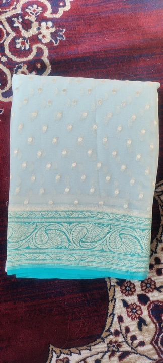 Pure chiffon khaddi Georgette banarasi handloom silk saree  uploaded by business on 3/4/2024