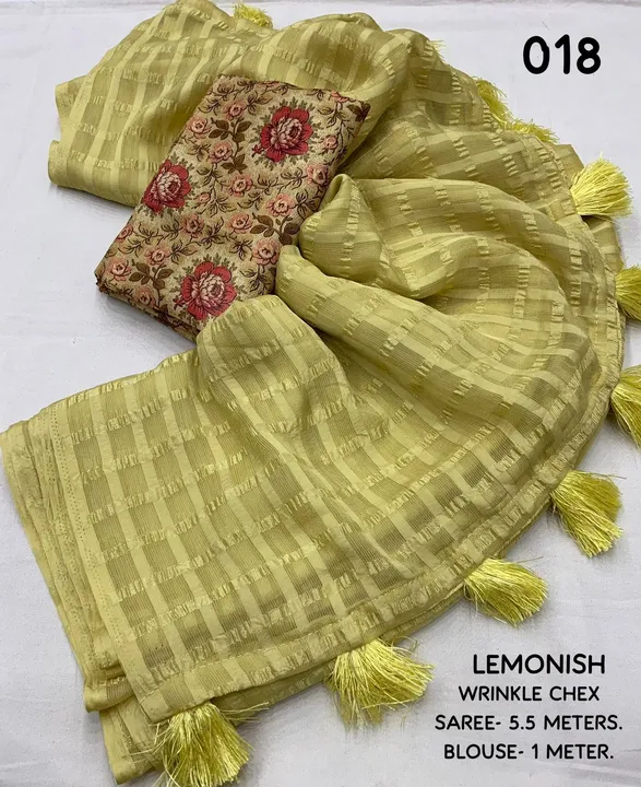 Chiffon chex saree uploaded by business on 3/4/2024