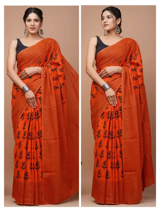 Cotton mulmul saree  uploaded by The print house  on 3/5/2024
