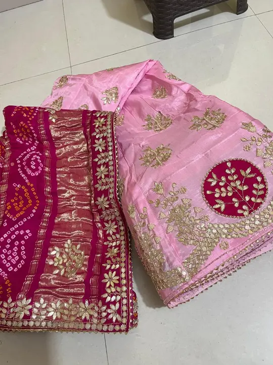 9983344462.  *Fabric* - Pure upada silk lehanga and blouse & silk Ghar chola duppta 

*Work* - Gotta uploaded by business on 3/5/2024