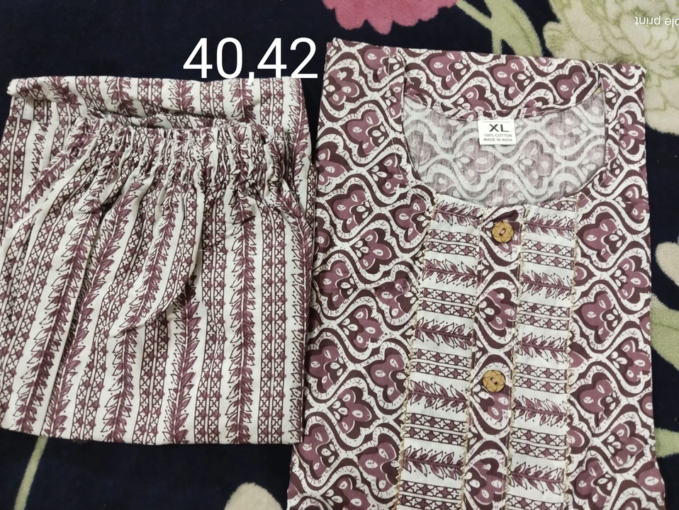 Cotton kurti pant set uploaded by Sonali collection on 3/6/2024