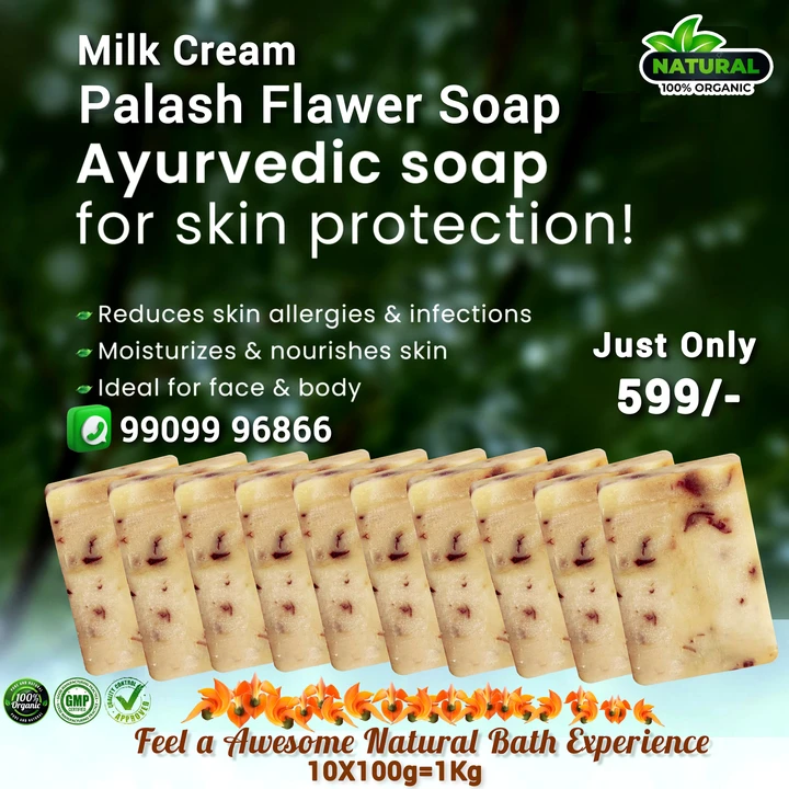 Palaash Flawer Milk Soap uploaded by Panth Ayurveda on 3/6/2024