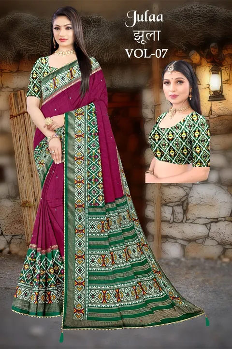 Post image Pashmina fabric
6.30 cut with blouse
Best patola design