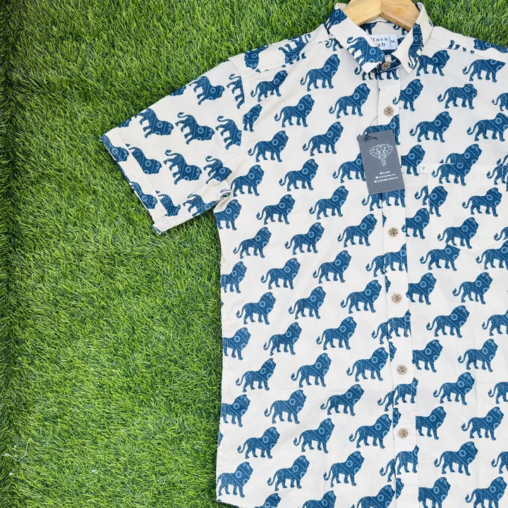 Cotton 60*60 Lion Printed shirt uploaded by Huesfab clothing on 3/6/2024
