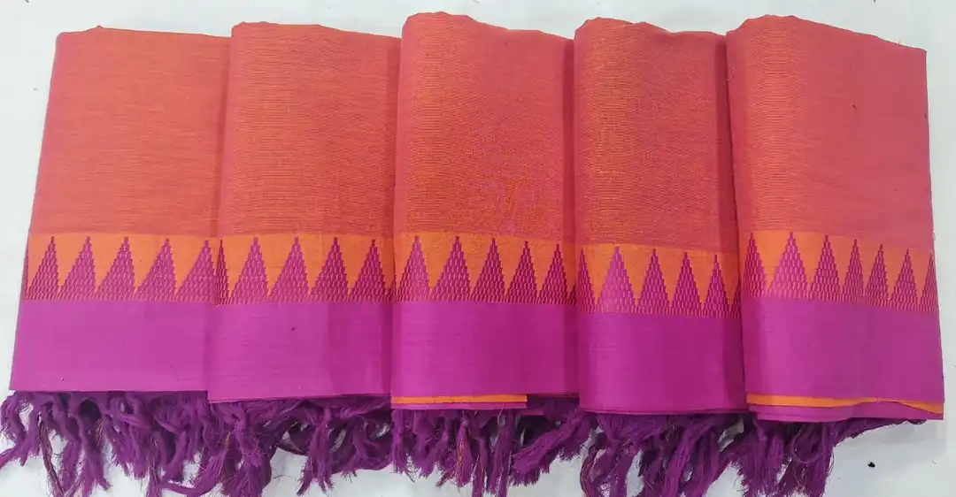 Temple border dress material mob. Mob 9027031003 uploaded by Shv Sh Handloom on 3/6/2024