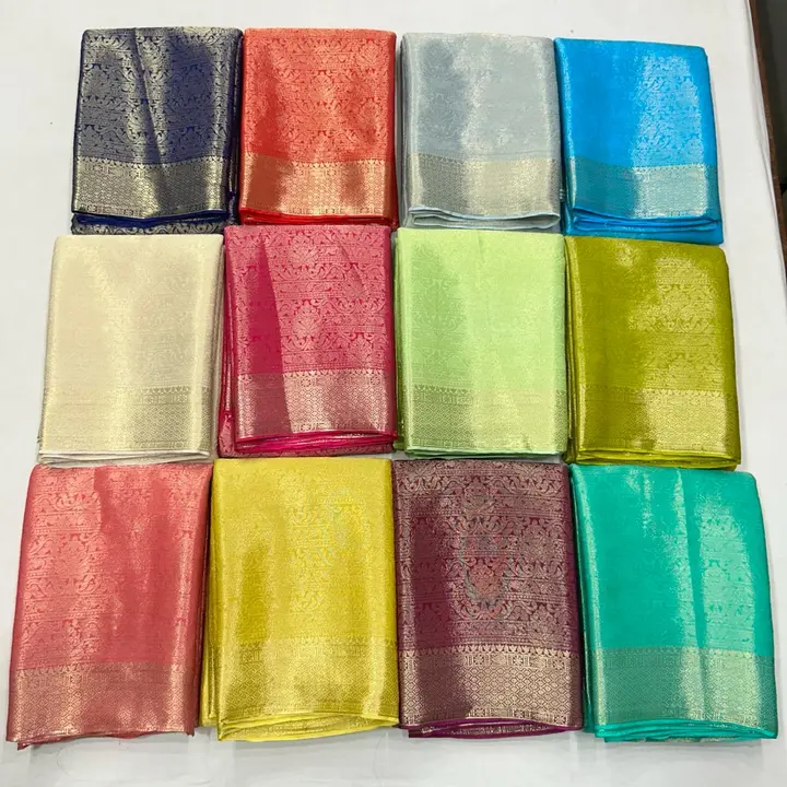 Chinon chiffon crape jari weaving all over saree with self blouse with self pallu exclusive design w uploaded by business on 3/7/2024