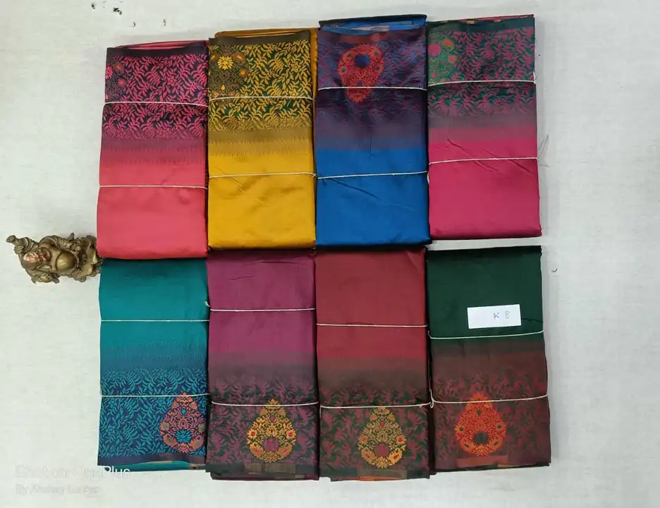 Cotton silk with thread and jari weaving butta all over with rich pallu exclusive design with fancy  uploaded by business on 3/7/2024