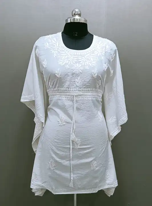 Kaftaan 
Fabric chanderi silk 
Length 35 to 37
Ghass patti work 
Dyble fabric
Base white... uploaded by Msk chikan udyog on 3/7/2024