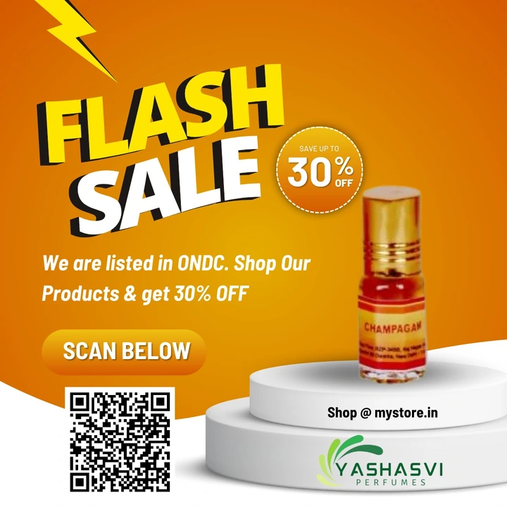 Post image Shop Smarter: Discover Yashasvi Perfumes on ONDC: More Choice, Better Prices with Transparency! (Discount Inside!)

Shop Now! Scan the QR code or visit https://www.mystore.in/en/seller/yashasvi-perfumes-and-fragrances to explore Yashasvi's collection on ONDC.

Get Rs.75 OFF on orders above Rs. 150! Use code: ONDC75.

📲 ** For Corporate Inquiries / Distributorship / Wholesale / Dealership / Retail / Gifting Options / Sales / Prices Please Call / WhatsApp: +91 82874 54303 / (Delhi Office) / +91 91607 56389 (Hyderabad Office).