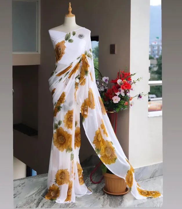 Soft Gorgette uploaded by Kesari Nandan Fashion saree and dress material on 3/7/2024