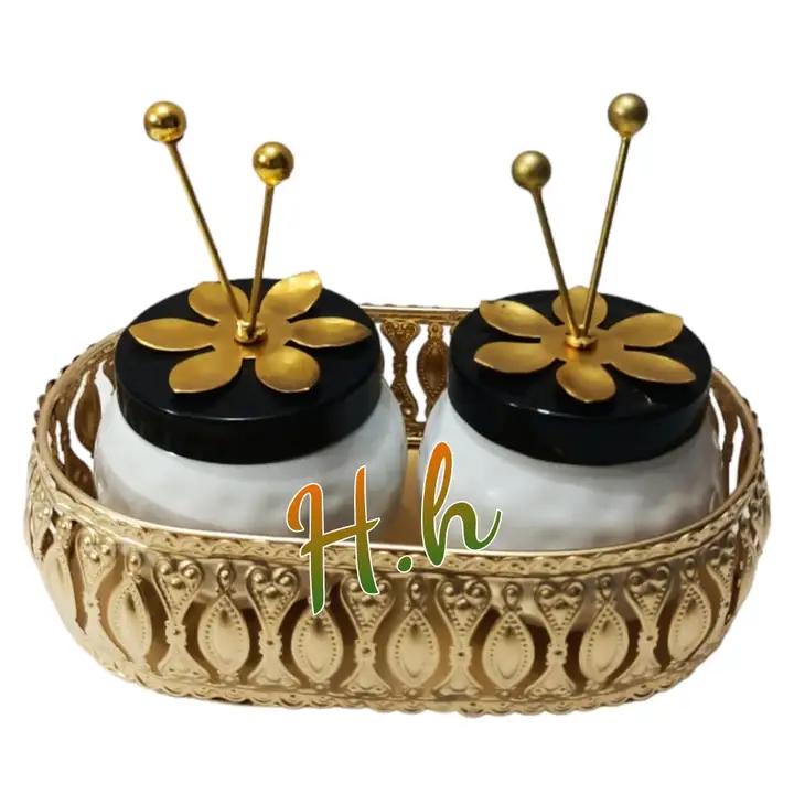 Decorative Beautiful Designer Tray With Jars Combo  Collection Available  in Very Reasonable Prices uploaded by Hina Handicrafts on 3/8/2024