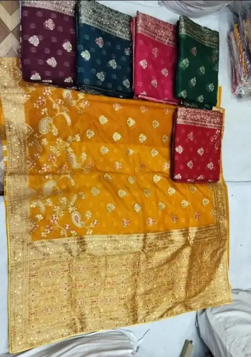 Organza saree uploaded by business on 3/8/2024