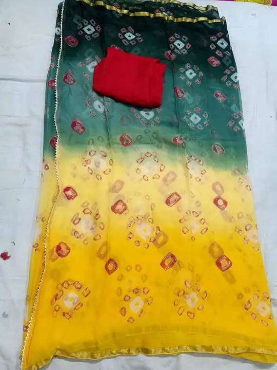 Georgette saree double shades  uploaded by business on 3/8/2024