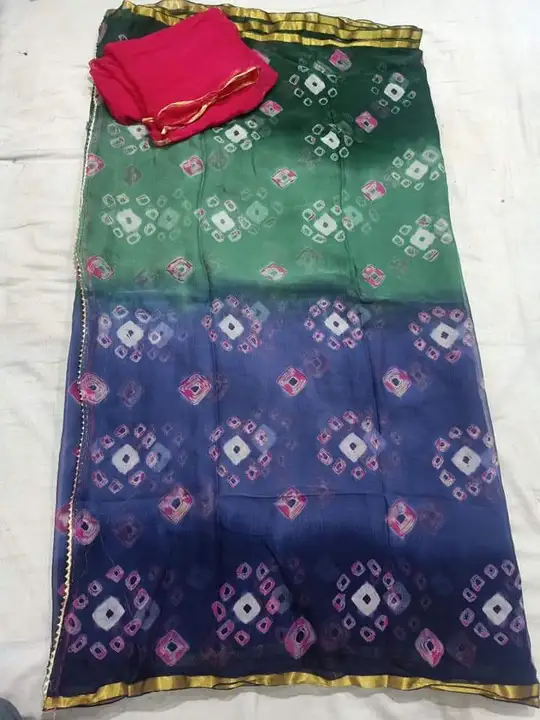 Georgette saree double shades  uploaded by SR SAREE SHOP on 3/8/2024