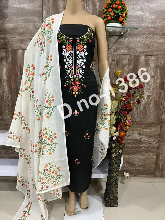 Neck work dresses design and colours  uploaded by Heena fashion house on 3/8/2024