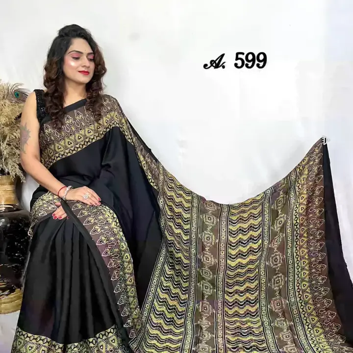 AjarAkha hend balock parint modal silk saree  uploaded by Arora novelties  on 3/8/2024