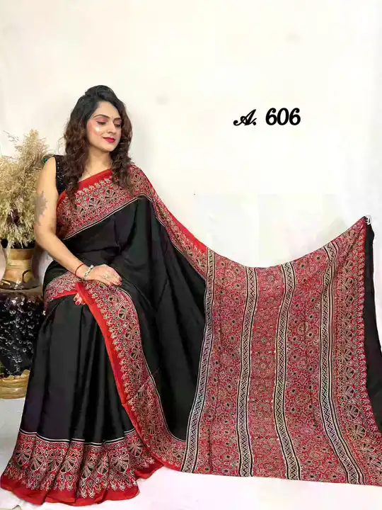 AjarAkha hend balock parint modal silk saree  uploaded by Arora novelties  on 3/8/2024