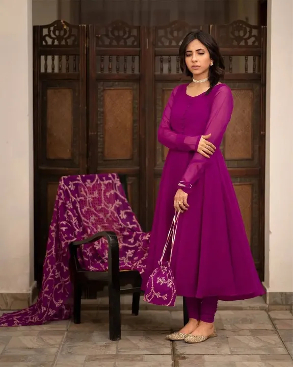 Anarkali gown with potli bag uploaded by Taha fashion from surat on 3/9/2024