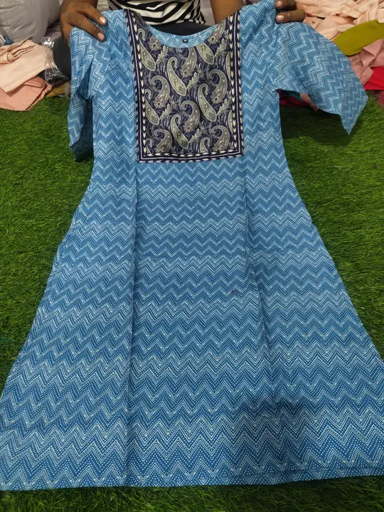 Beautiful Colour Cotton Discharge Print Multiple Kali Gown With Embroidery  On Yoke & Tassels. at Rs 1300/piece | Shivanand CHS | Thane | ID:  23279415730
