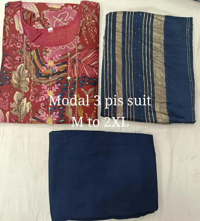 Heavy Modal hand work 3 pis suit uploaded by Swastik creation on 3/9/2024