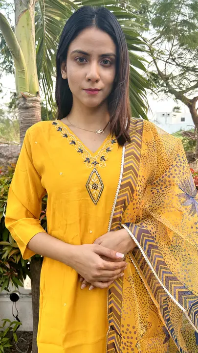 Exclusive Silk Handwork Suit uploaded by Vihu fashion on 3/9/2024