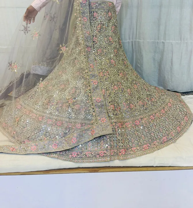 Net fabric with dabal kenken  uploaded by Srija collection on 3/9/2024