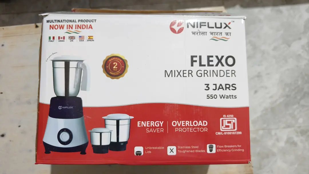 Niflux Flexo 550w Mixer grinder uploaded by Gupta electronics on 3/9/2024