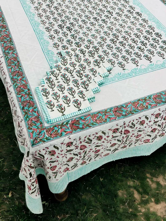 Handblock Table cover &6 napkins set uploaded by Jaipuri Bazar on 3/10/2024