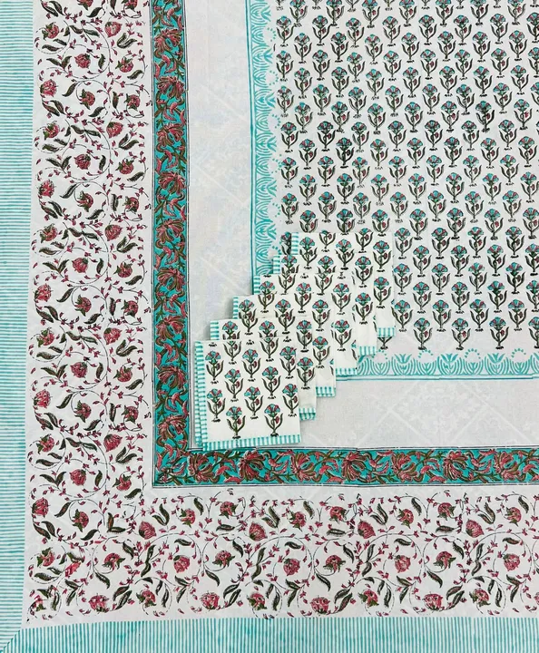 Handblock table cover &6 napkins set uploaded by Jaipuri Bazar on 3/10/2024