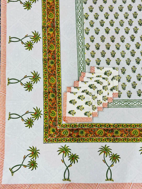 Handblock Table cover &6 napkins set uploaded by Jaipuri Bazar on 3/10/2024